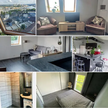 Appartement Rouen : Vue panoramique sur la seine avec parking Extérieur photo